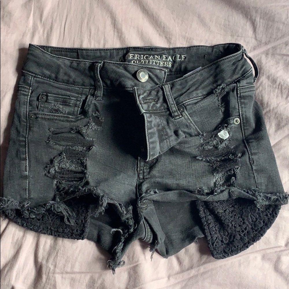 Black American Eagle Jean Shorts